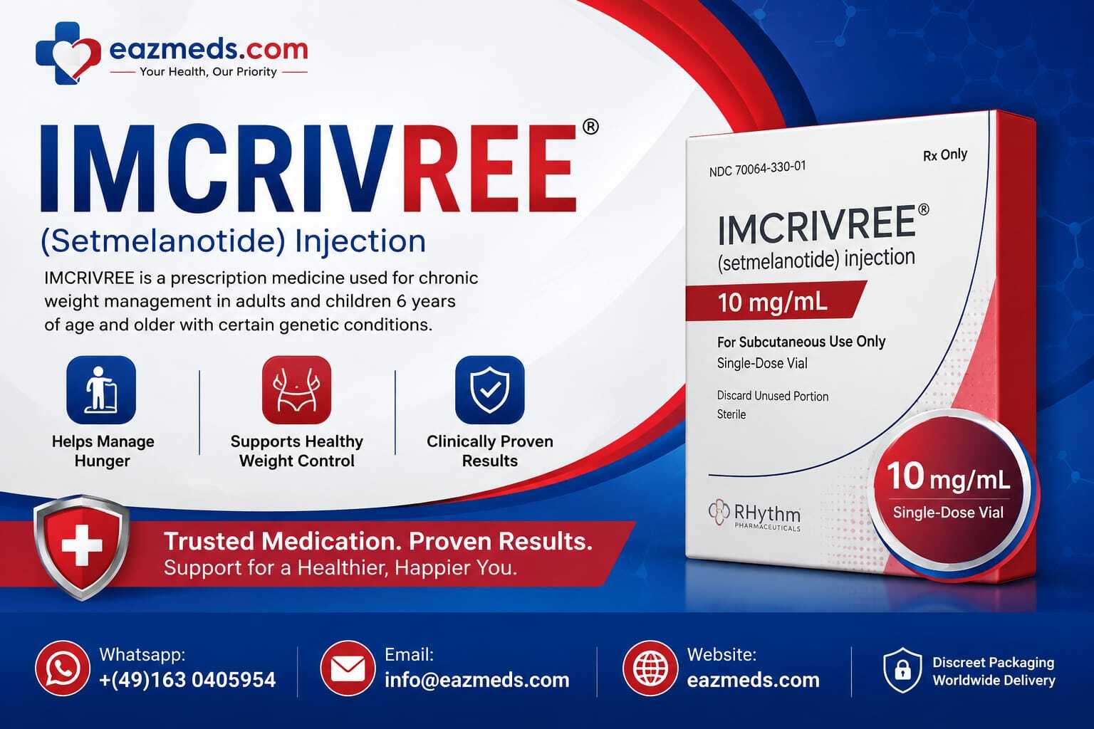 Buy Imcivree (Setmelanotide) Online USA &amp; Reduce Excess Body Weight | Eazmeds.com
