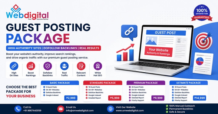 Guest Posting Package ₹8999 | Quality Backlinks | OM Web Digital